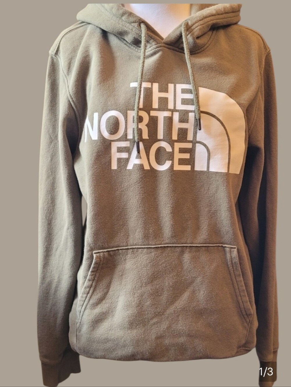 🥳2/$35🥳 The North Face Olive Hoodie with White Logo